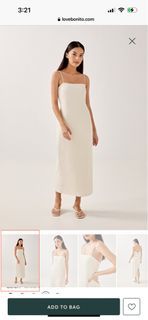 LB Hermione Padded Knot Back Dress in Cream