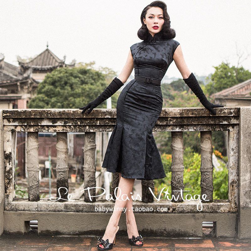 LE PALAIS VINTAGE jacquard mermaid cheongsam Women s Fashion Dresses Sets Traditional Ethnic wear on Carousell