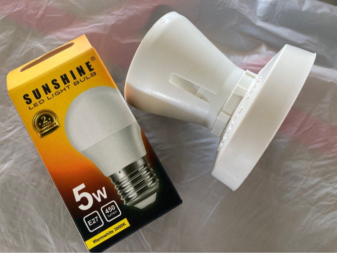 LED Lightbulb + Socket, Furniture & Home Living, Lighting & Fans, Lighting on Carousell