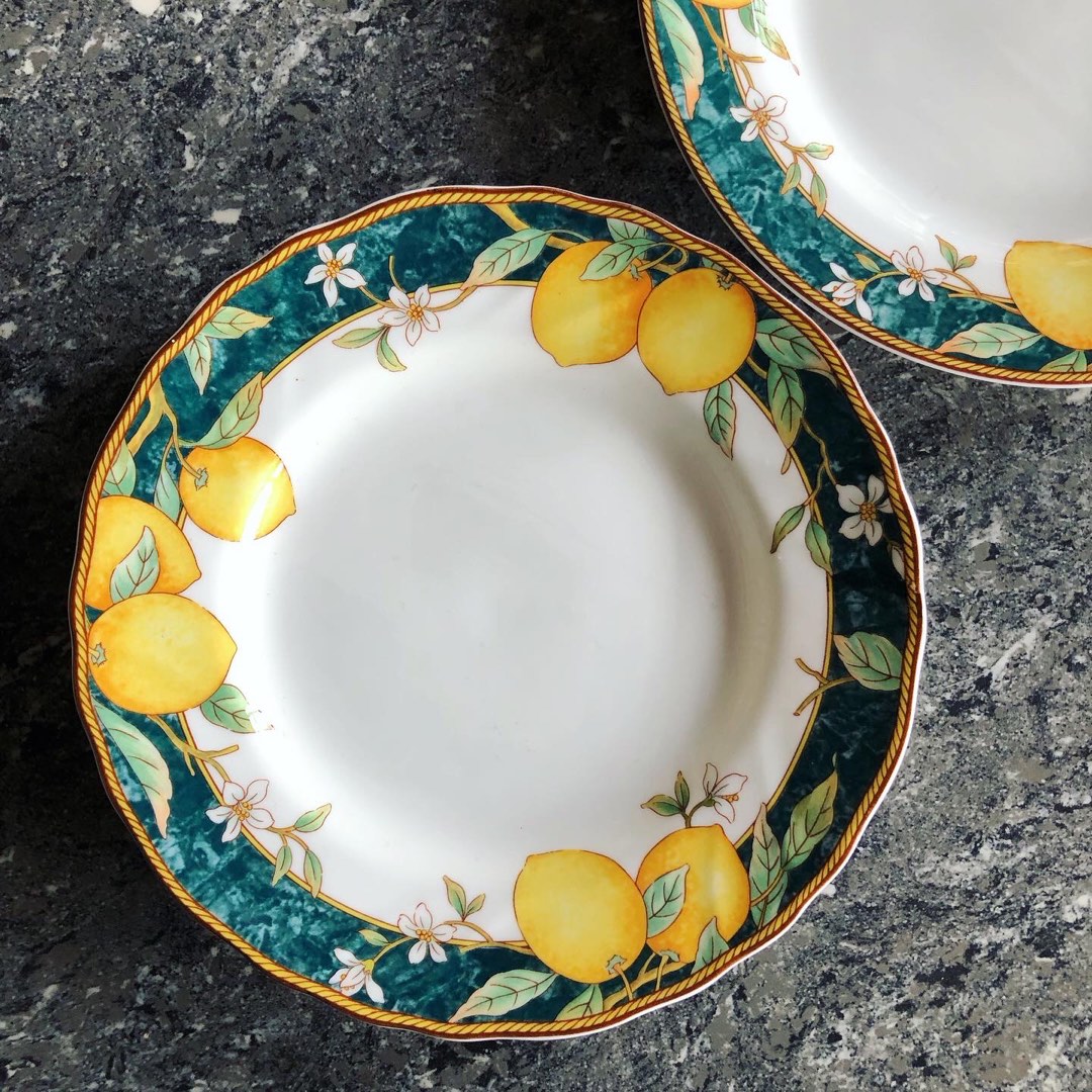 LEMON PRINT korean brand plate, Furniture & Home Living, Kitchenware