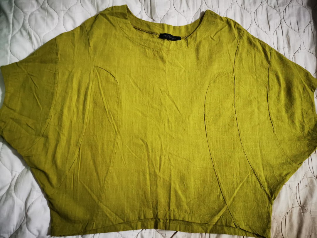 Lime green blouse, Women's Fashion, Tops, Blouses on Carousell