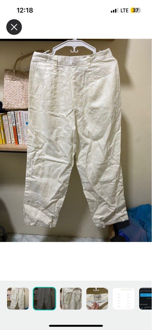 UNDO Studio Linen Cream Pleated Trousers Pants (Category: Other Bottoms) located in Quezon City. Submitted by _prelovedbym (Listing ID 1210628984, Image 2). Description: UNDO Studio Mista Pants (Pleated Trousers) Cream / Off White - crisp linen Can't be bought anymore Size Large Condition: 10/10, used once Waist - 15" laid flat Length-38.5" SRP: 2495 Helping tags: araw the line kasikas anika studio 17 studio seventeen munimuni halohalo halo halo 