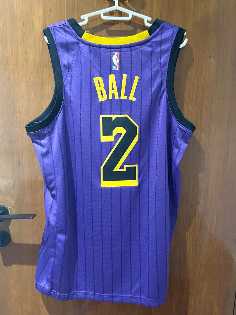 LONZO BALL LOS ANGELES LAKERS OFFICIAL 18-19' NIKE CITY EDITION SWINGMAN  JERSEY- YOUTH PURPLE