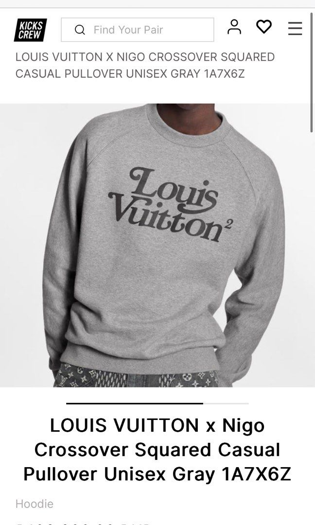 Louis Vuitton x Nigo Squared LV Sweatshirt Gris Clair
