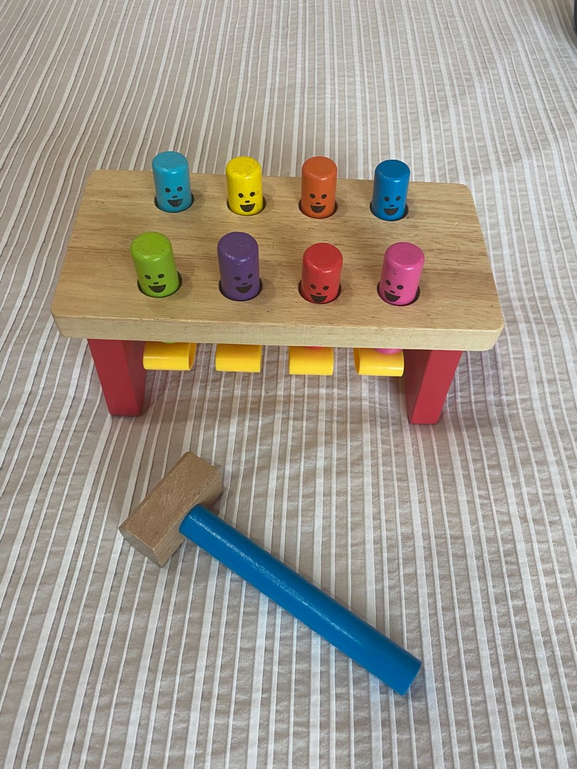 Melissa And Doug Rollables Heo Deluxe Pounding Bench Wooden Toy