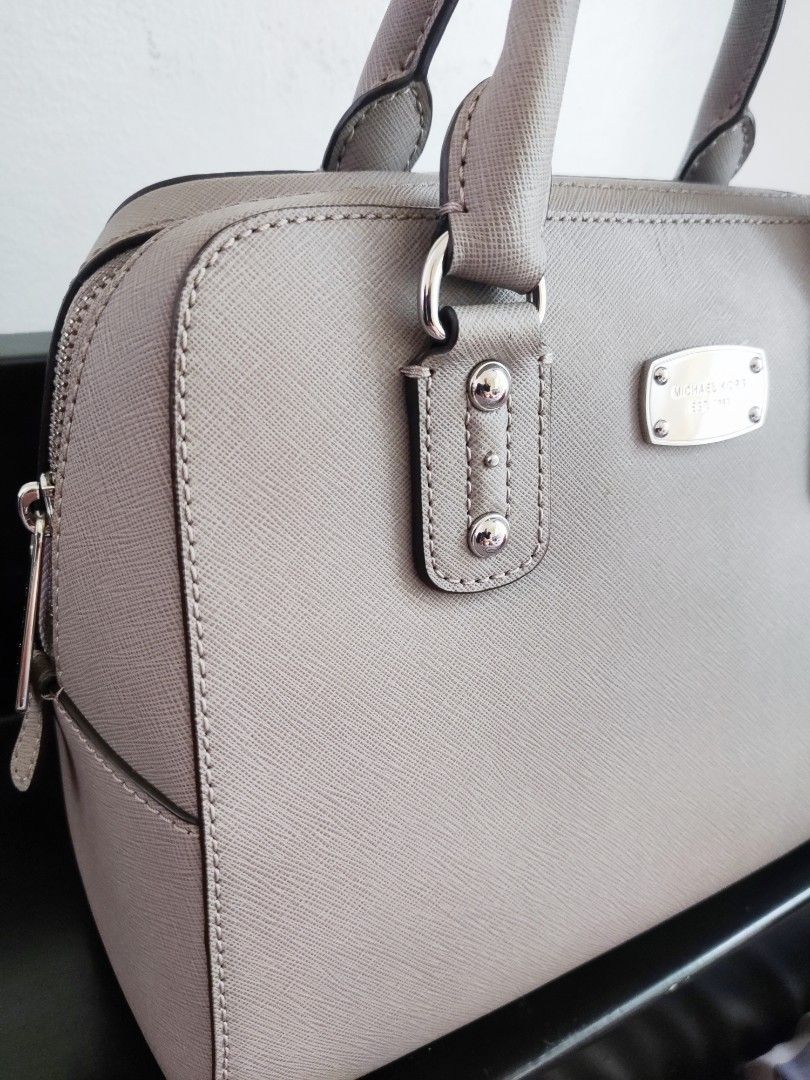 Michael Kors Large Ciara Saffiano Satchel Purse Pearl Gray - clothing &  accessories - by owner - apparel sale -...