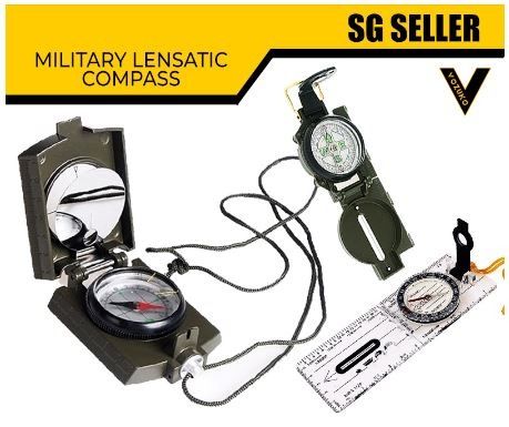 MILITARY GRADE LENSATIC COMPASS AND COMPASS FOR SCHOOL TREKKING LESSONS SILVA