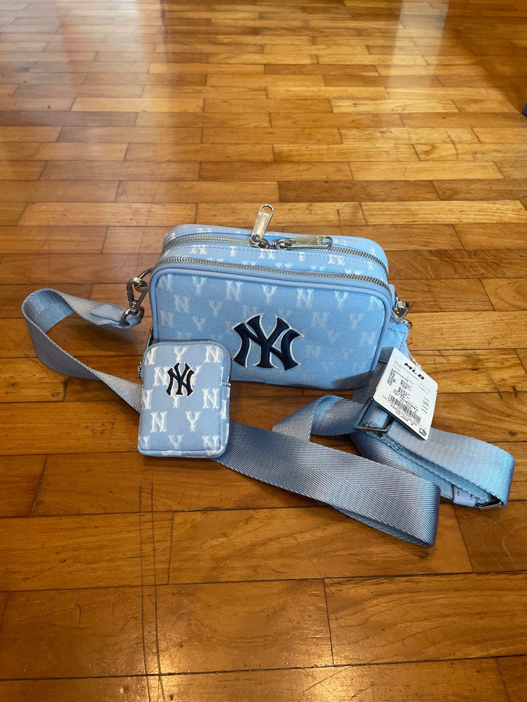 NY Yankees Monogram Jacquard Mini Crossbody Bag Light Blue