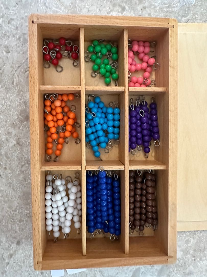Montessori Math Materials Beads Bar with box, Hobbies & Toys, Toys