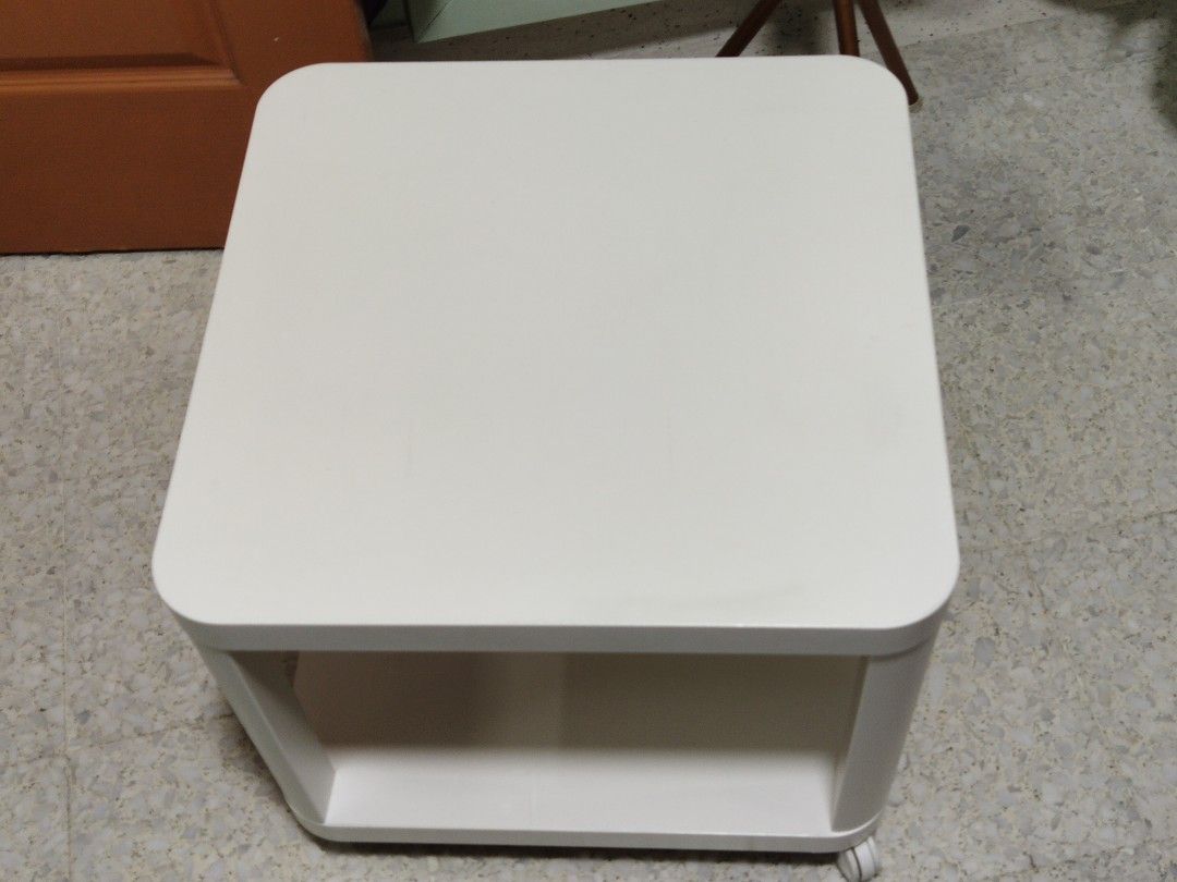 Movable mobile Ikea table with wheels, Furniture & Home Living