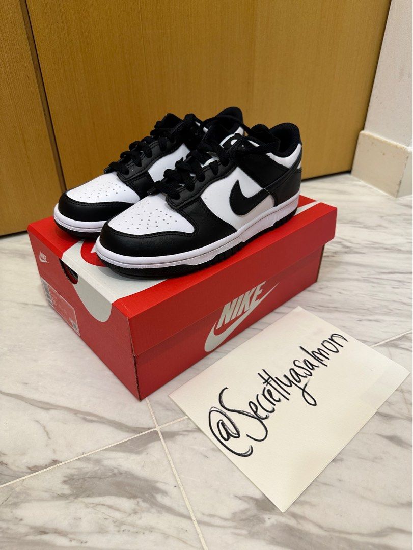 [MULTIPLE SIZES] GS nike dunk low panda black white, Men's Fashion