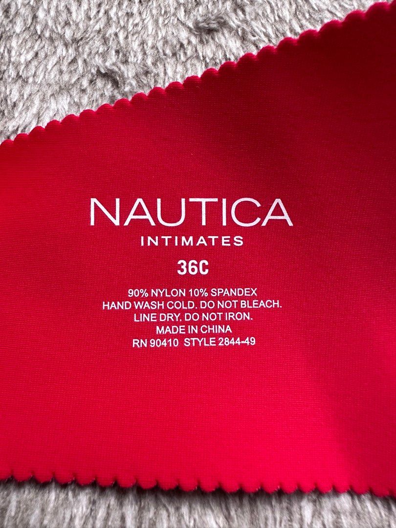 Nautica Bra 36C (Category: Undergarments & Loungewear) located in Manila. Submitted by ddeity (Listing ID 1210643367, Image 3). Description: Color: Red Size: 36C Price: nego Issue: small black dot not sure if remove when washed MOP: gcash, union bank.