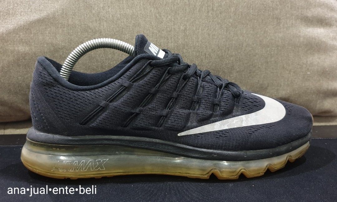 NIKE AIR MAX 2016 RUNNING SHOES BLACK METALLIC SILVER RARE 806771