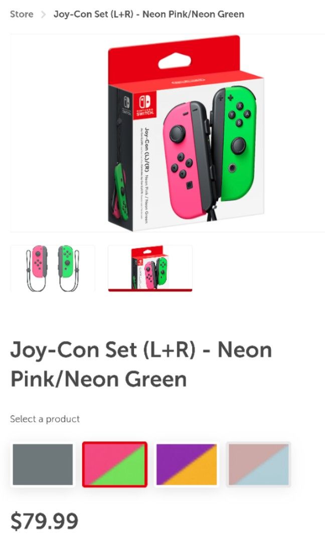 Nintendo Switch Joy-Con (R) Neon Pink