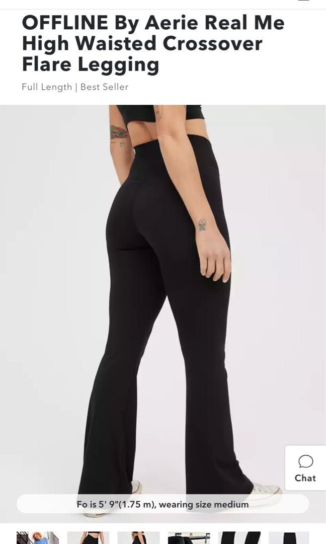 offline by aerie high waisted crossover real me flare leggings