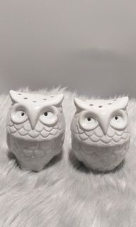 Pair of Small owl Aroma pot Incense burner