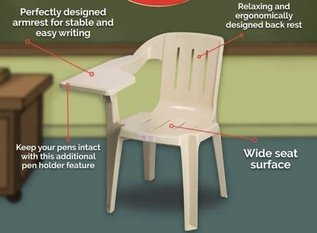Plastic School Chairs with writing tablet class A, Furniture & Home