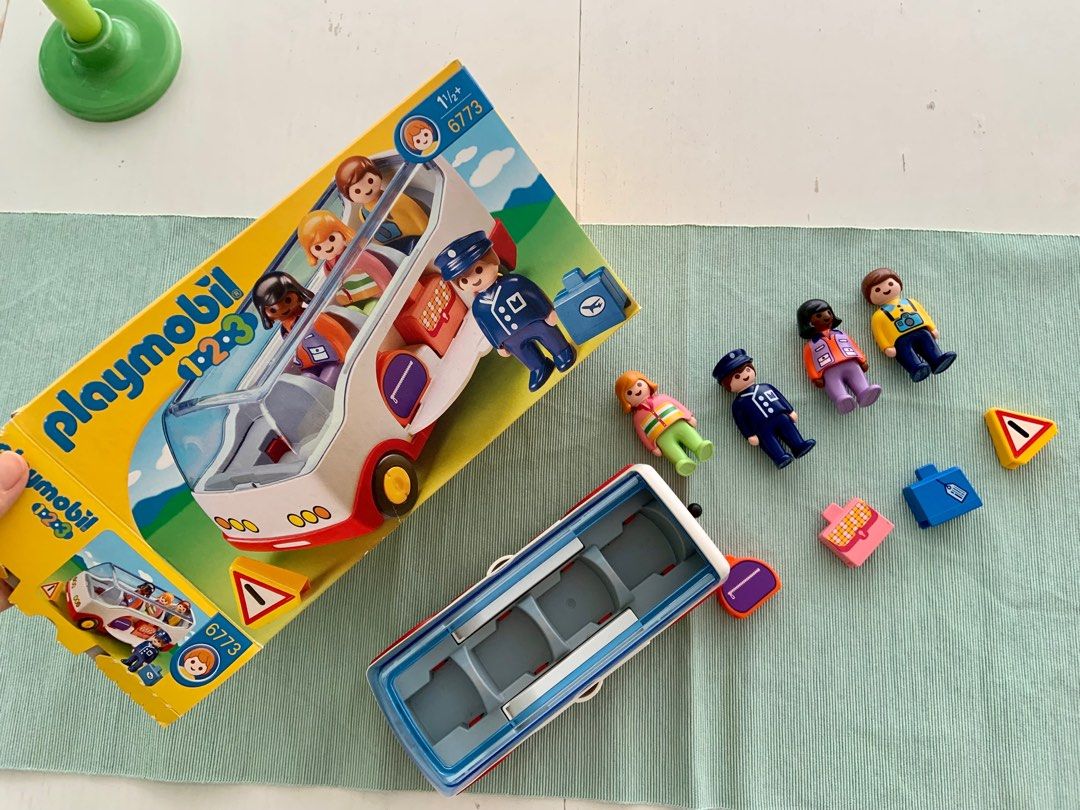 Civic endnu engang ~ side Playmobil 1.2.3 Airport Shuttle Bus (6773), Hobbies & Toys, Toys & Games on  Carousell