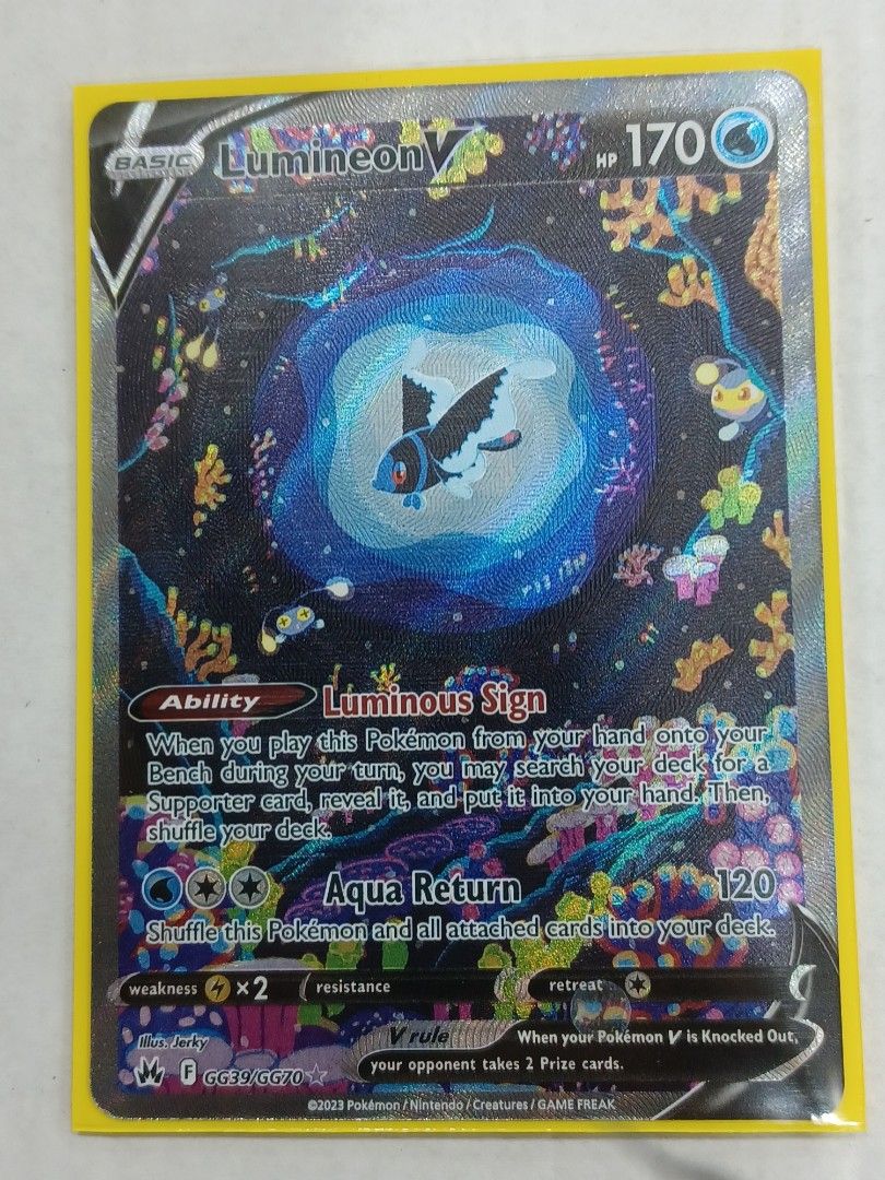 lumineon v pokemon card TCG GG39/GG70 Ultra Rare, Toys & Collectibles, Trading Cards, Raw Singles on Carousell Colorless Rule Pokemon TCG Brilliant Stars Single