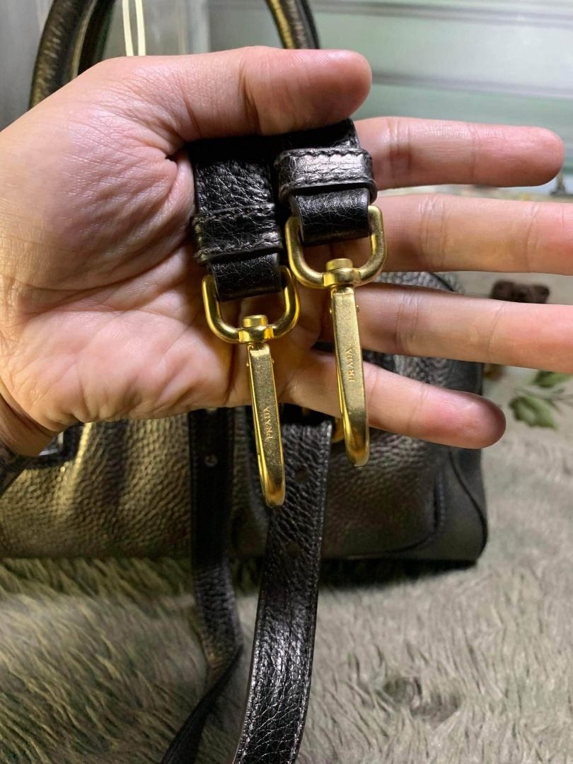 Prada Bauletto nappa leather (Category: Luxury Bags & Wallets) located in Las Pinas. Submitted by jvega08 (Listing ID 1210712730, Image 2). Description: selling authentic Prada Bauletto Nappa leather Color: Piombo Very good condition (No dustbag) 30000 only.