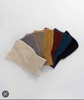 Queen shop 保暖針織頭套 駝色