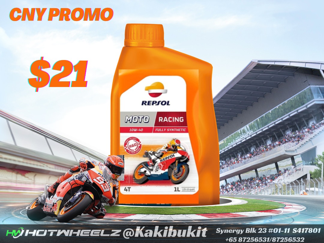 REPSOL MOTO RACING 4T 10W-50-CNY PROMO, Motorcycles, Motorcycle ...