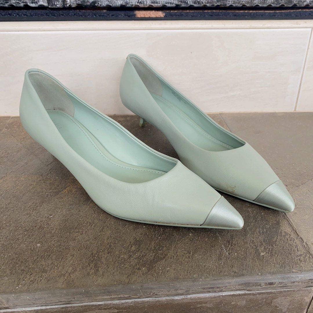 Sage green short heel, Women's Fashion, Footwear, Heels on Carousell