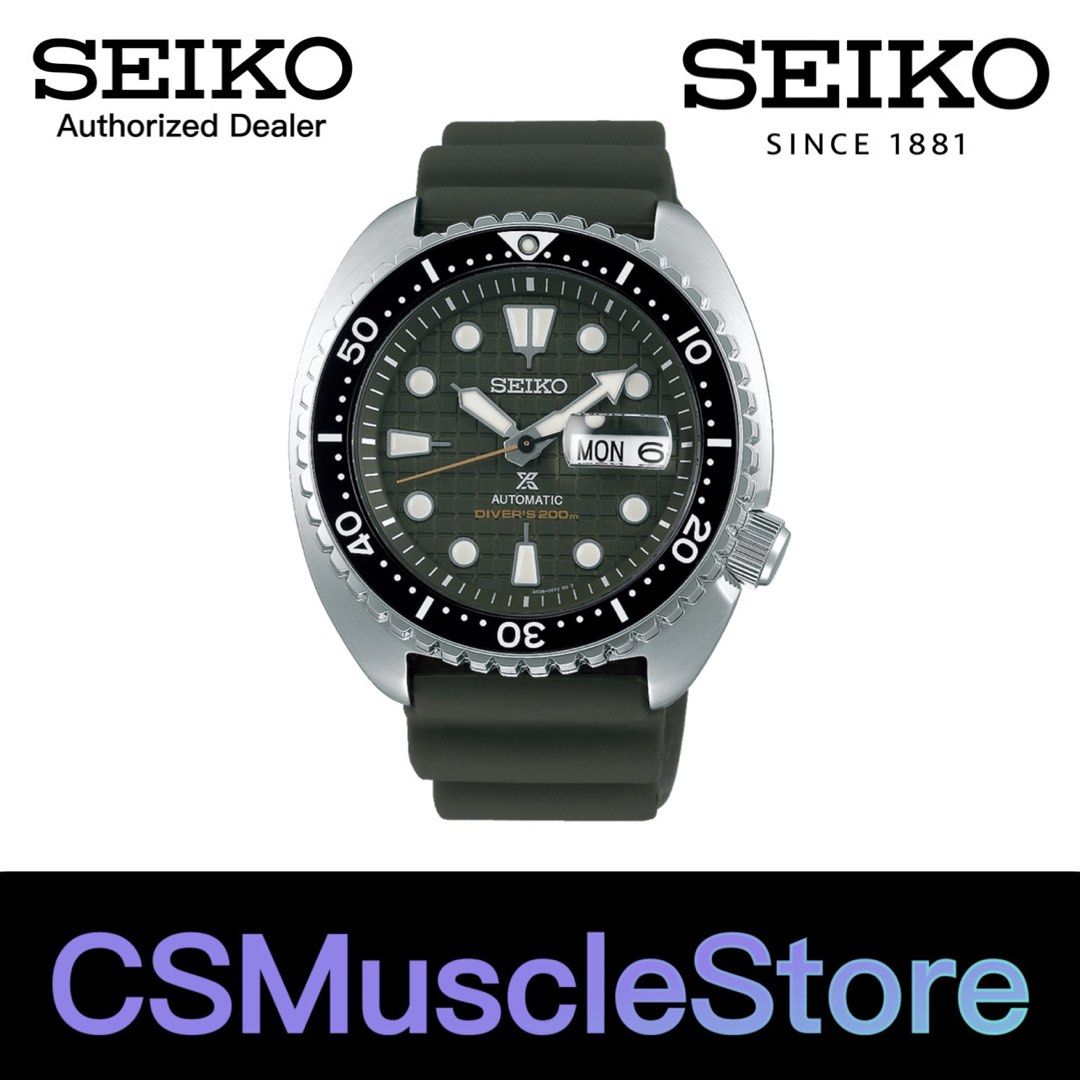 SEIKO Prospex King Turtle Military Green Dial Automatic Divers SRPE05K1,  Men's Fashion, Watches & Accessories, Watches on Carousell