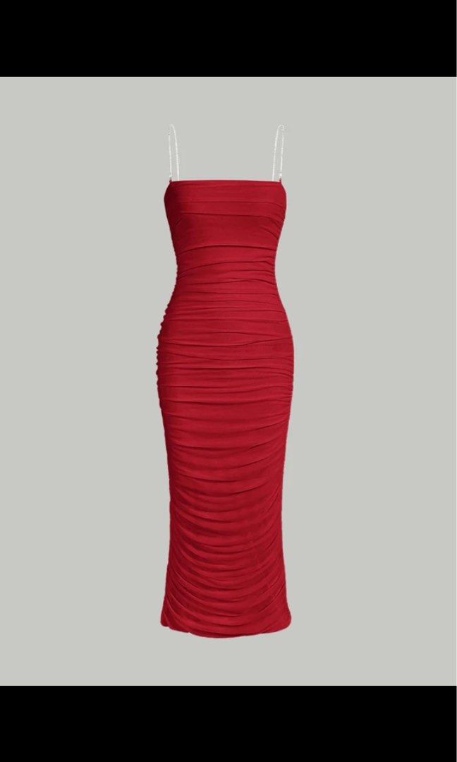 SHEIN Ruched Bodycon Cami Dress (Category: Dresses) located in Cabadbaran. Submitted by eyesore (Listing ID 1210688052, Image 1). Description: used once only fits xs-s stretchable 📍AGN.