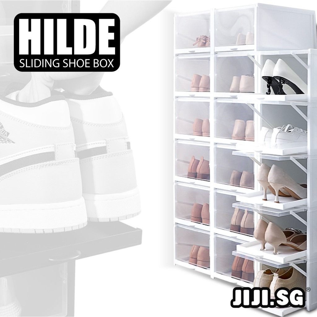Sliding Shoe Box Bundle of 3 Storage Display Hypebeast AJ Sneaker Transparent Stakable