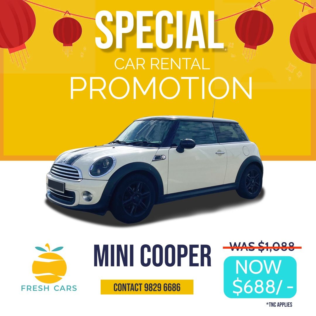 SPECIAL PROMO FOR MINI COOPER CAR RENTAL, Cars, Car Rental on Carousell