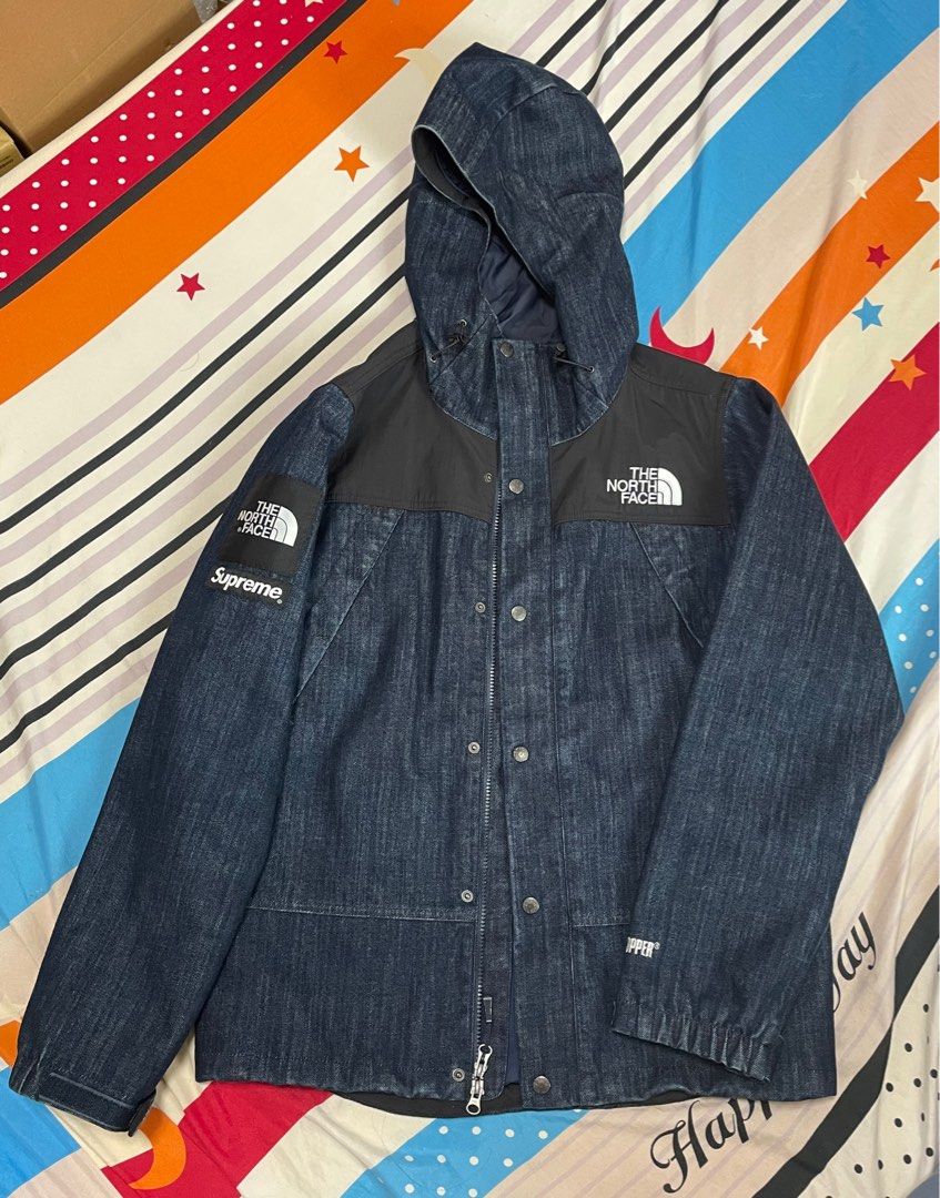 Supreme x The north face Denim 單寧牛仔衝鋒外套size :S, 他的時尚