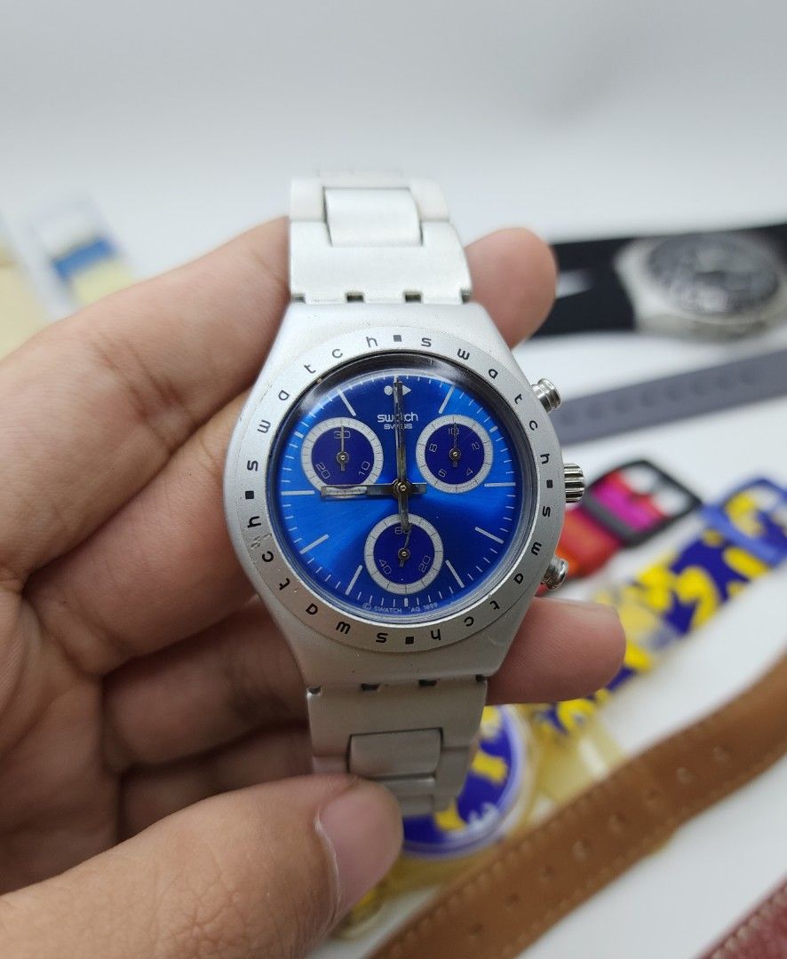 Swatch Chrono Aluminium 35mm Original Men s Fashion Watches