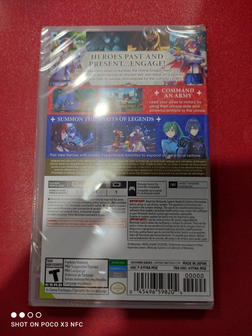 SWITCH FIRE EMBLEM ENGAGE (Category: Nintendo) located in Makati City. Submitted by yomyom_onlineshop (Listing ID 1210636240, Image 2). Description: For Sale Only Brandnew Sealed No To trade/SWAP Delivery within the day Taguig Market Market Can book Via lalamove Less Time Less Effort Cod,Gcash,Banktransfer.