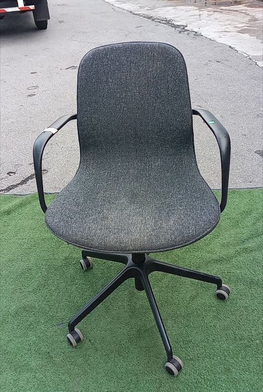 T47-G Kerusi IKEA LANGFJALL Height Adjustable Arm Chair w/wheels Grey ...
