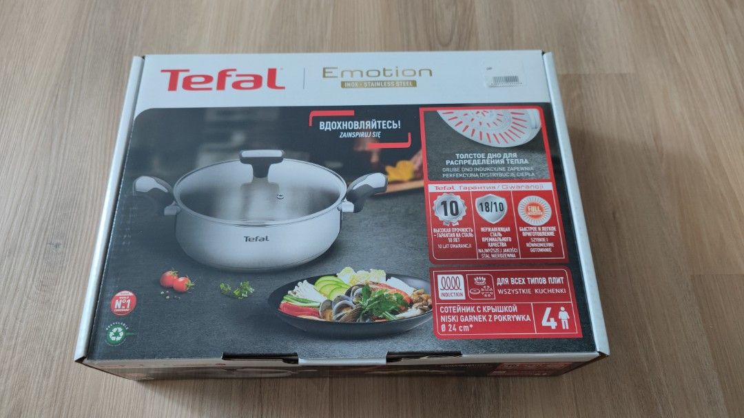 Tefal Emotion Inox Stainless Steel 24cm pot, Furniture & Home Living ...
