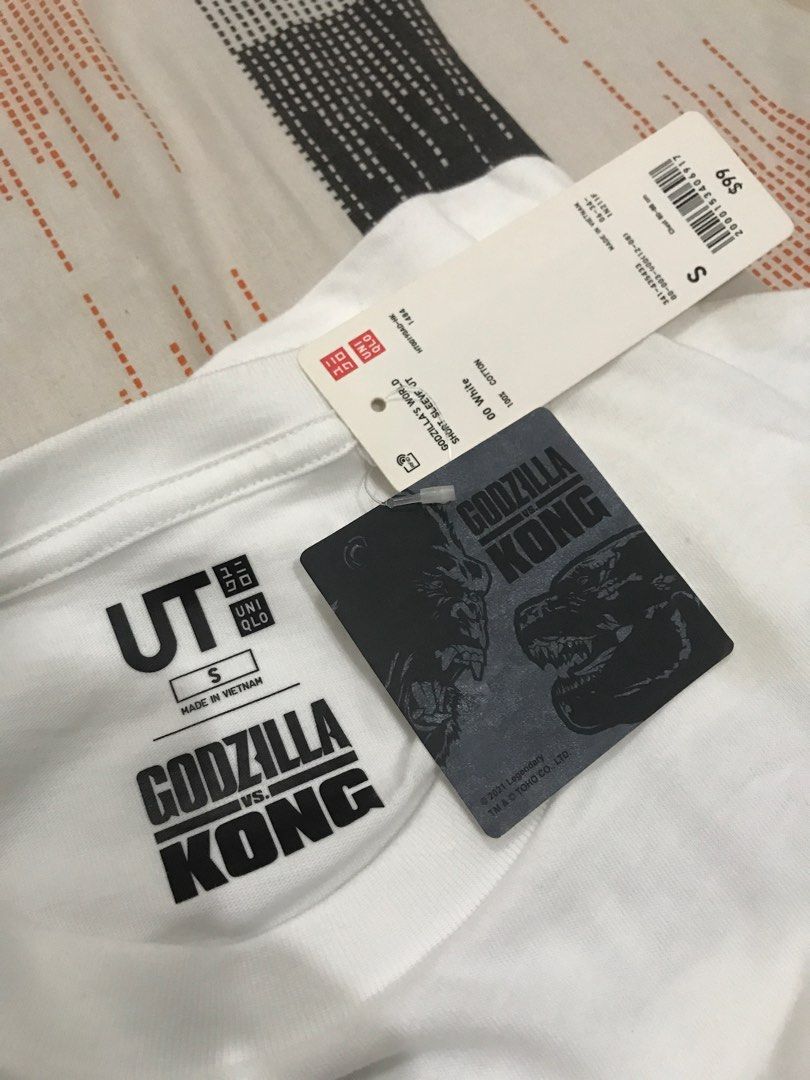 Uniqlo Godzilla vs Kong Rare Tshirt Size SmallMed white Ex con  eBay