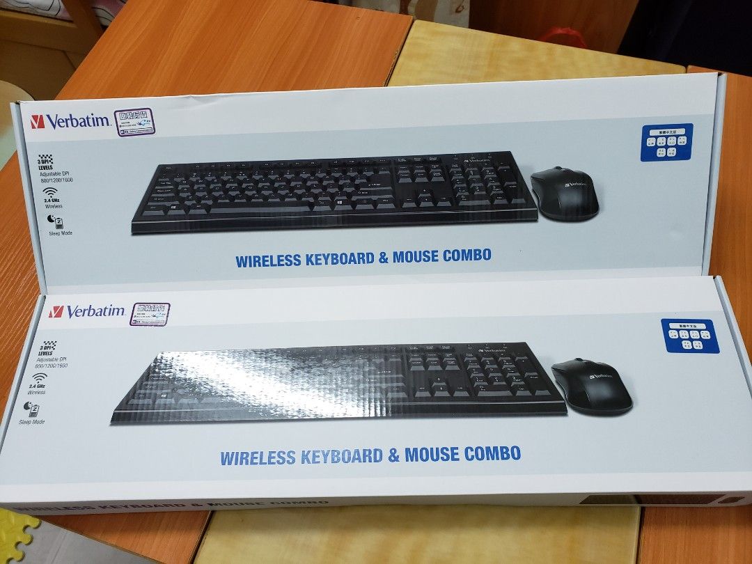 【全新最後2套】Verbatim Wireless Keyboard ＆ Mouse Combo 無線鍵盤及滑鼠套裝, 電腦＆科技, 電腦周邊