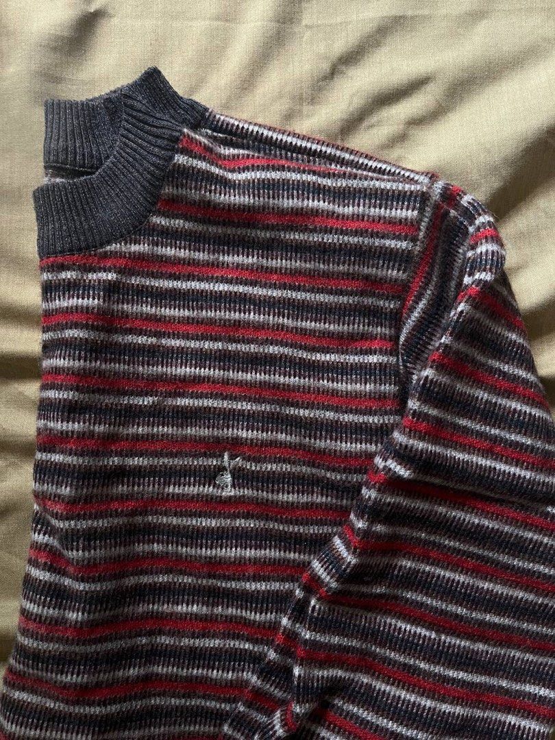 Red and clearance grey striped sweater