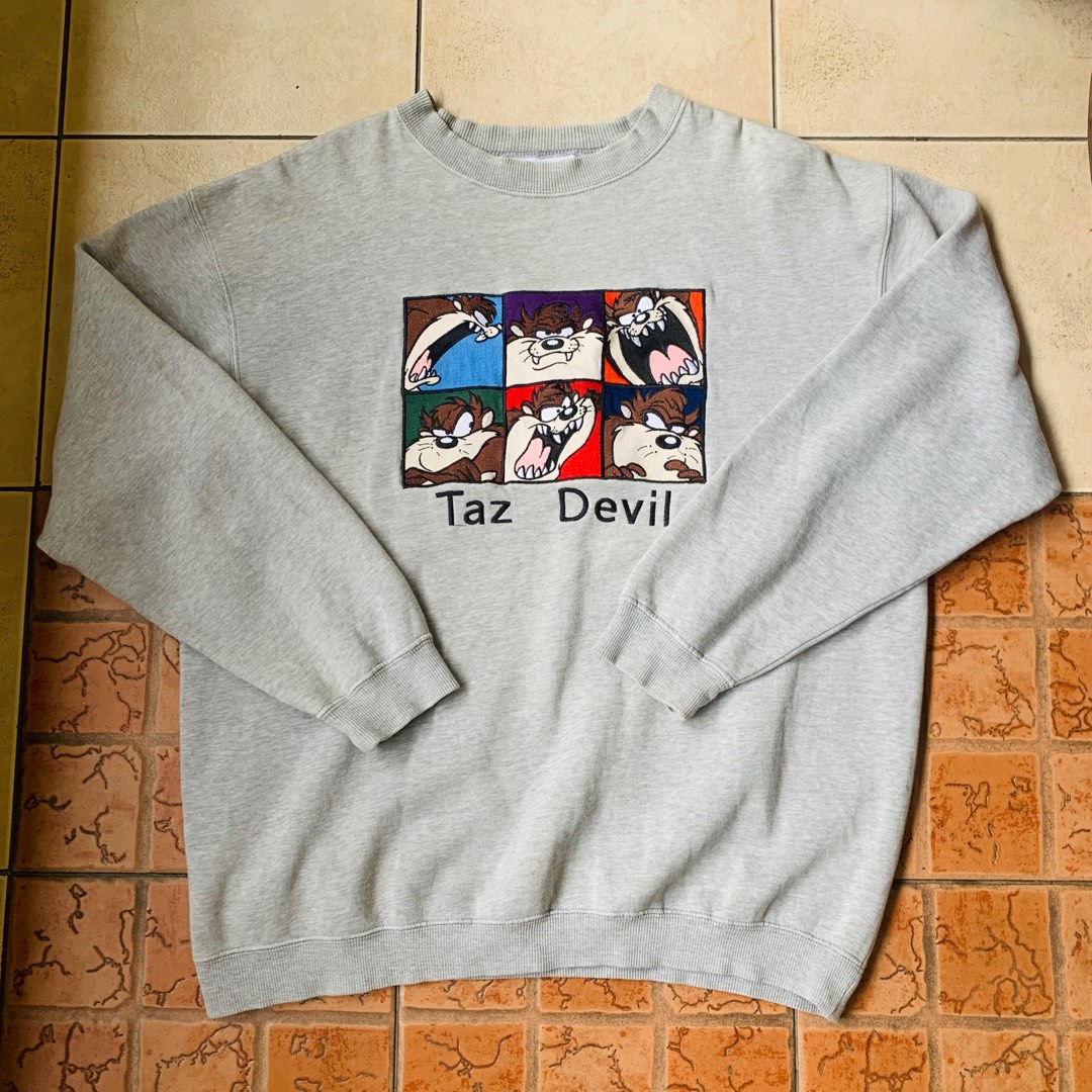 T-shirt Looney Tunes Tazmanian Devil Officiel - Taille L, Coton, Couleur Bleu Marine, Occasion Très Bon état