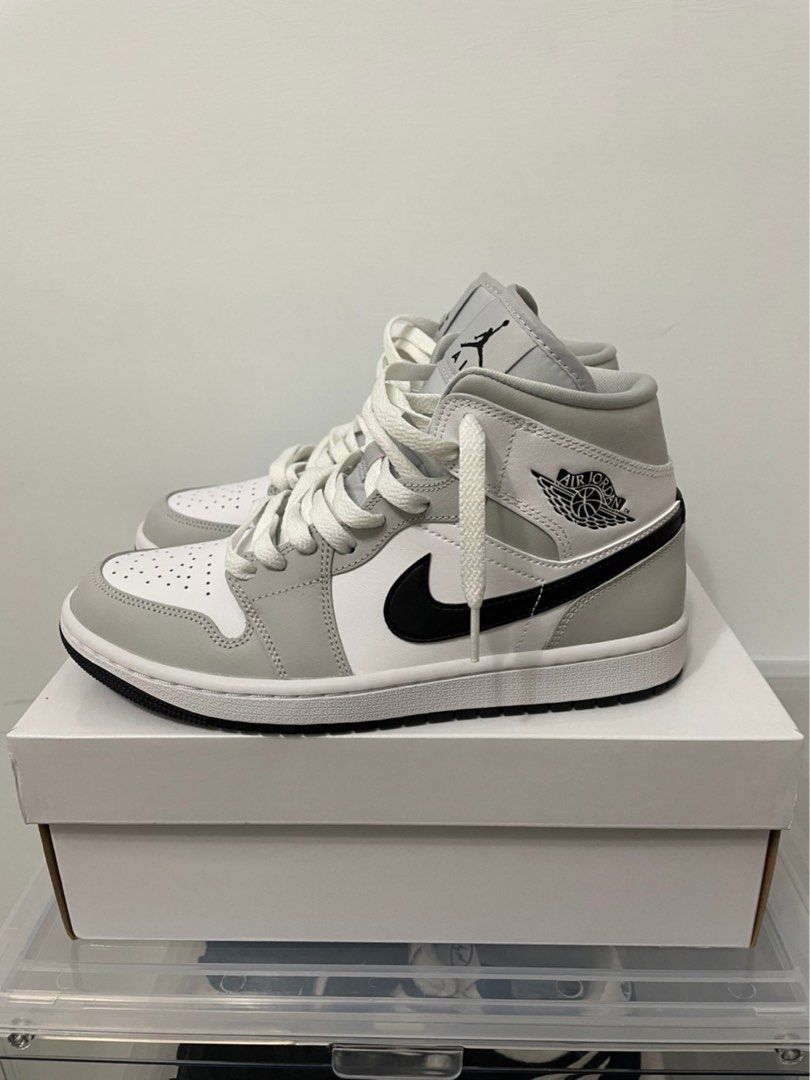 WMNS AIR JORDAN 1 MID LIGHT SMOKE GREY BQ6472-015 25cm, 他的時尚