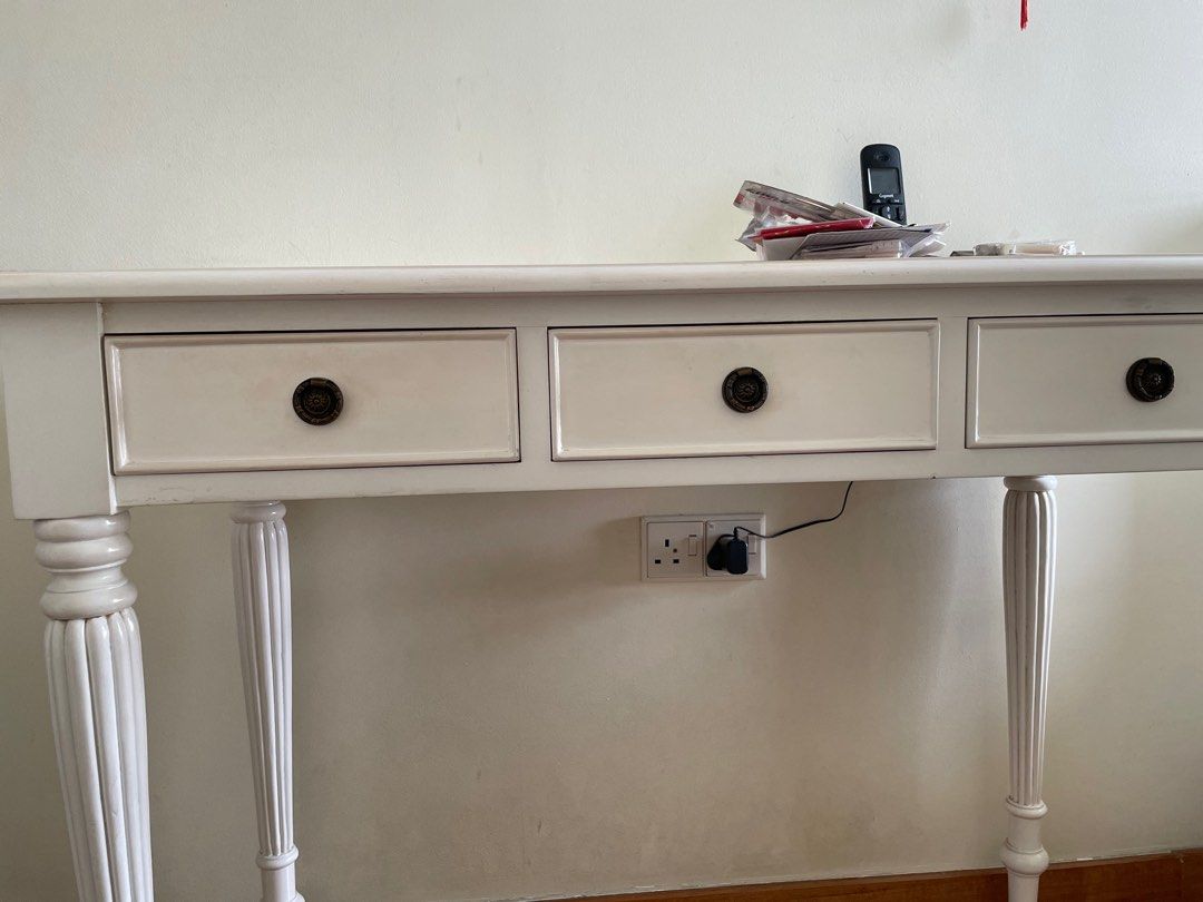 Writing table white color, Furniture & Home Living, Furniture, Other