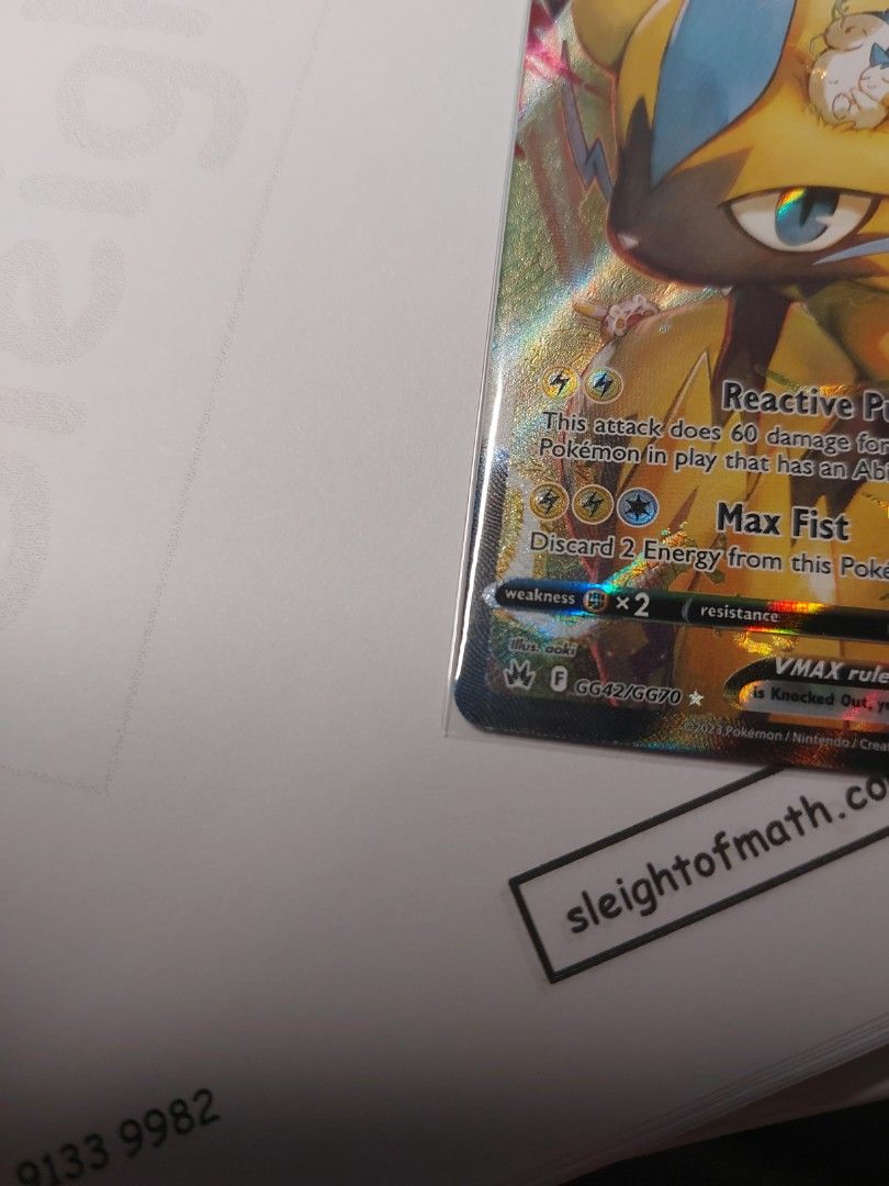 WTS/WTT Zeraora Vmax GG42/GG70 Alternate Art Crown Zenith, Hobbies