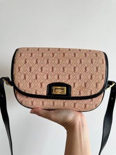 YSL Monogram All Over Canvas Satchel Bag