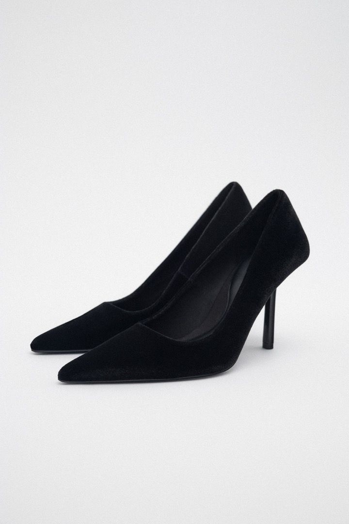 Zara sale velvet heels