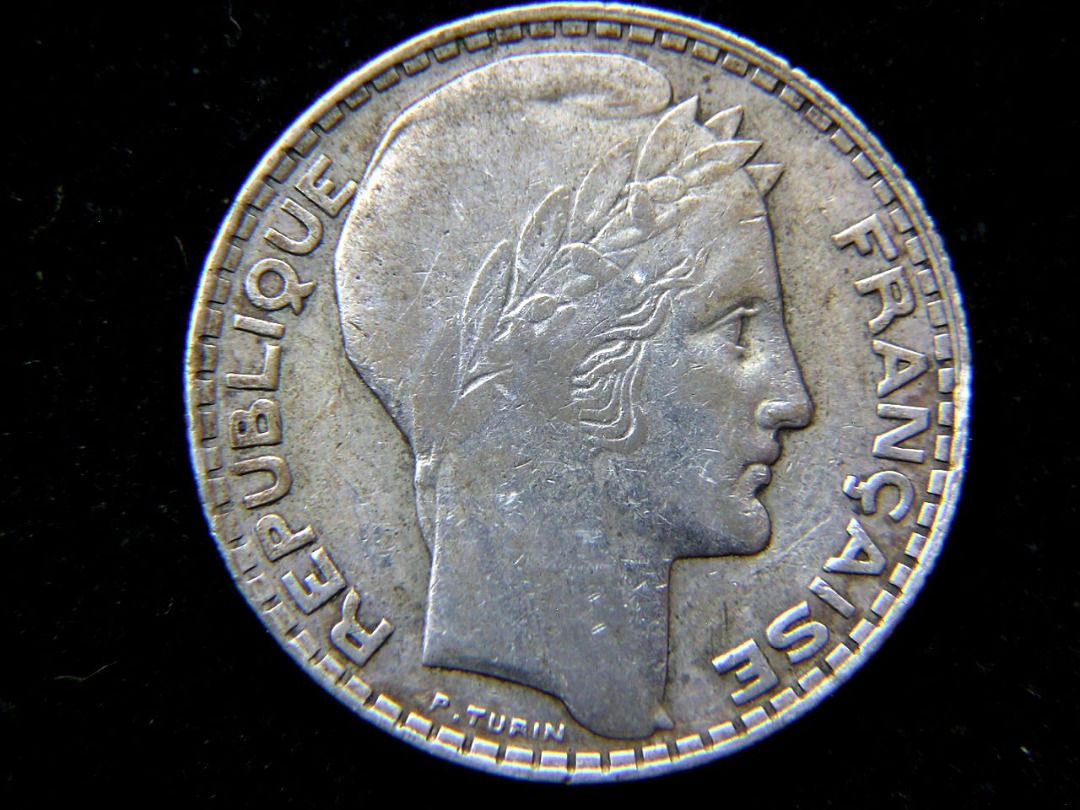 法國銀幣-1930年法蘭西(第三)共和國麥穗飾瑪莉安娜頭像10法郎(Silver Francs)銀幣, 興趣及遊戲, 收藏品及紀念品, 錢幣-  Carousell