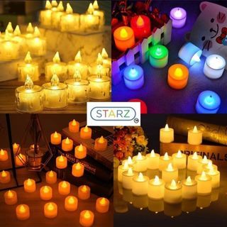 AGPtEK 24pack Cool White Led Tealight Flickering Candles Party