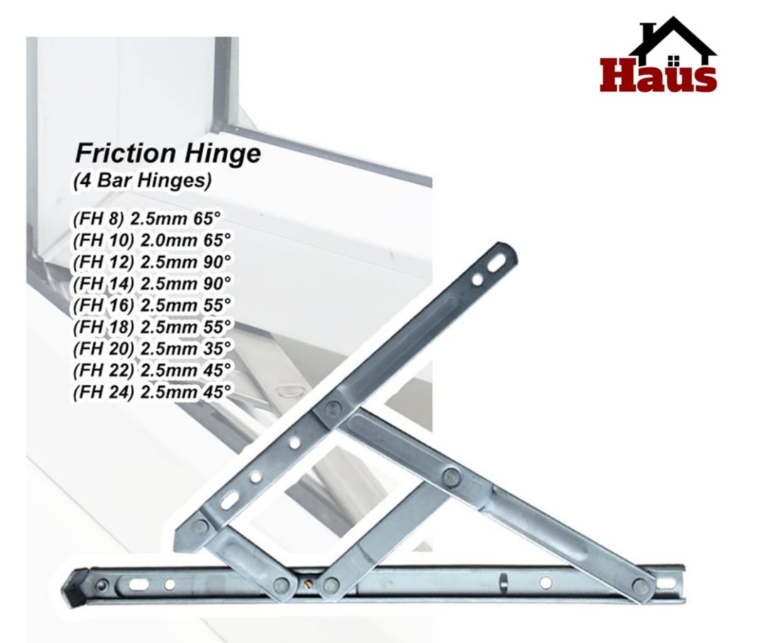 4 Bar Hinge Friction Hinge Center Open Stainless Steel, Commercial