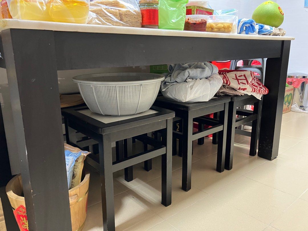 810 pax Marble Dining Table set, Furniture & Home Living, Furniture