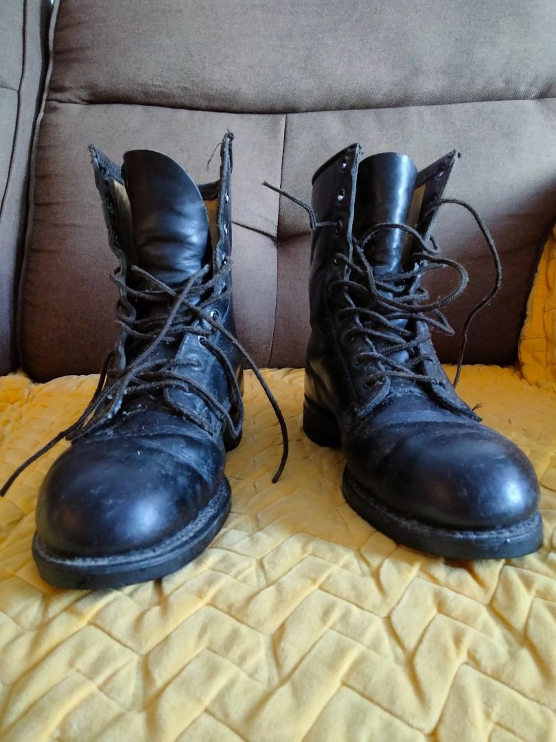 ADDISON US ARMY MILITARY COMBAT BLACK BOOTS LIGHT USED, Men's Fashion
